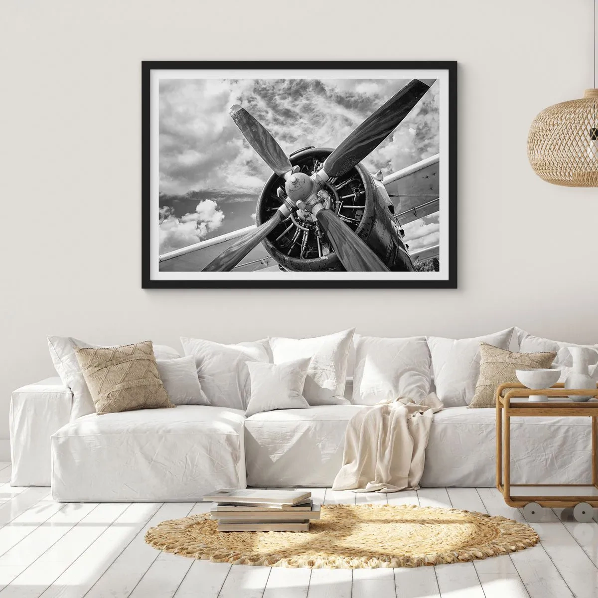 Póster en marco negro - Conquistador de los cielos - 50x40 cm