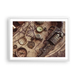 Póster en marco blanco - La aventura llama - 70x50 cm