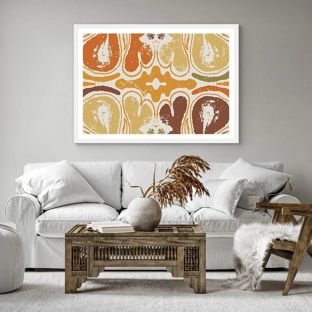 Póster en marco blanco - Abstracción sentimental - 91x61 cm