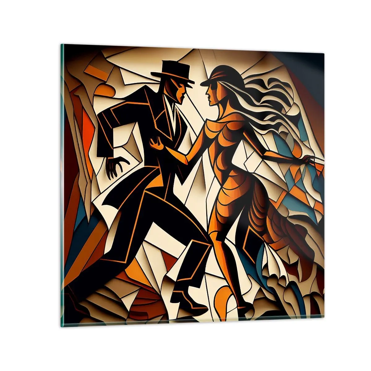 Cuadro sobre vidrio - Impresiones sobre Vidrio - Danza de pasión - 30x30 cm