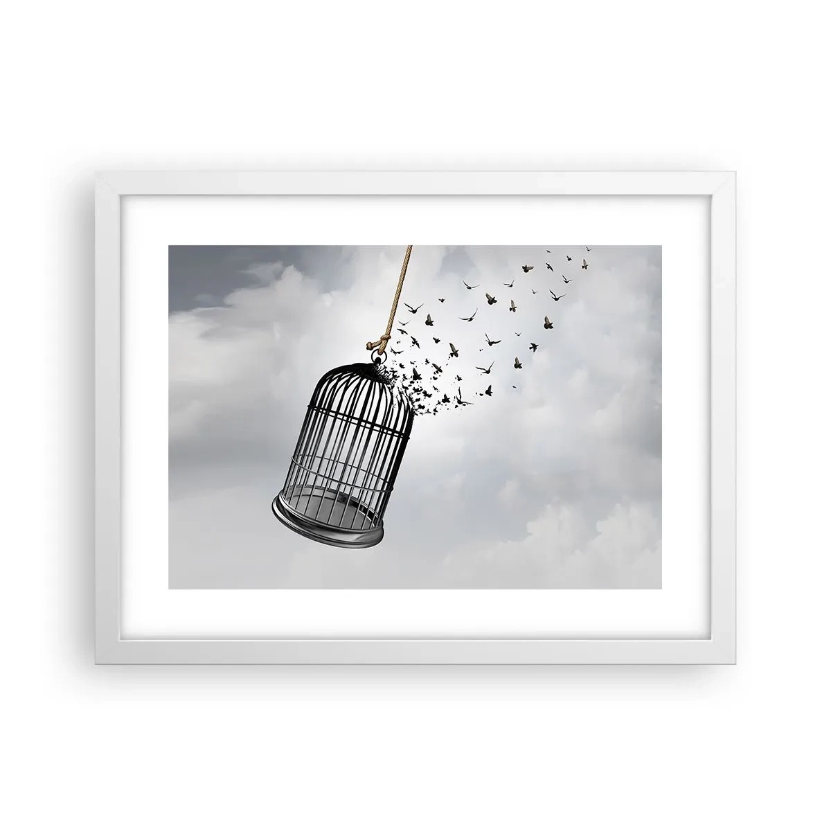 Póster en marco blanco - Fe... Esperanza... ¡Libertad! - 40x30 cm