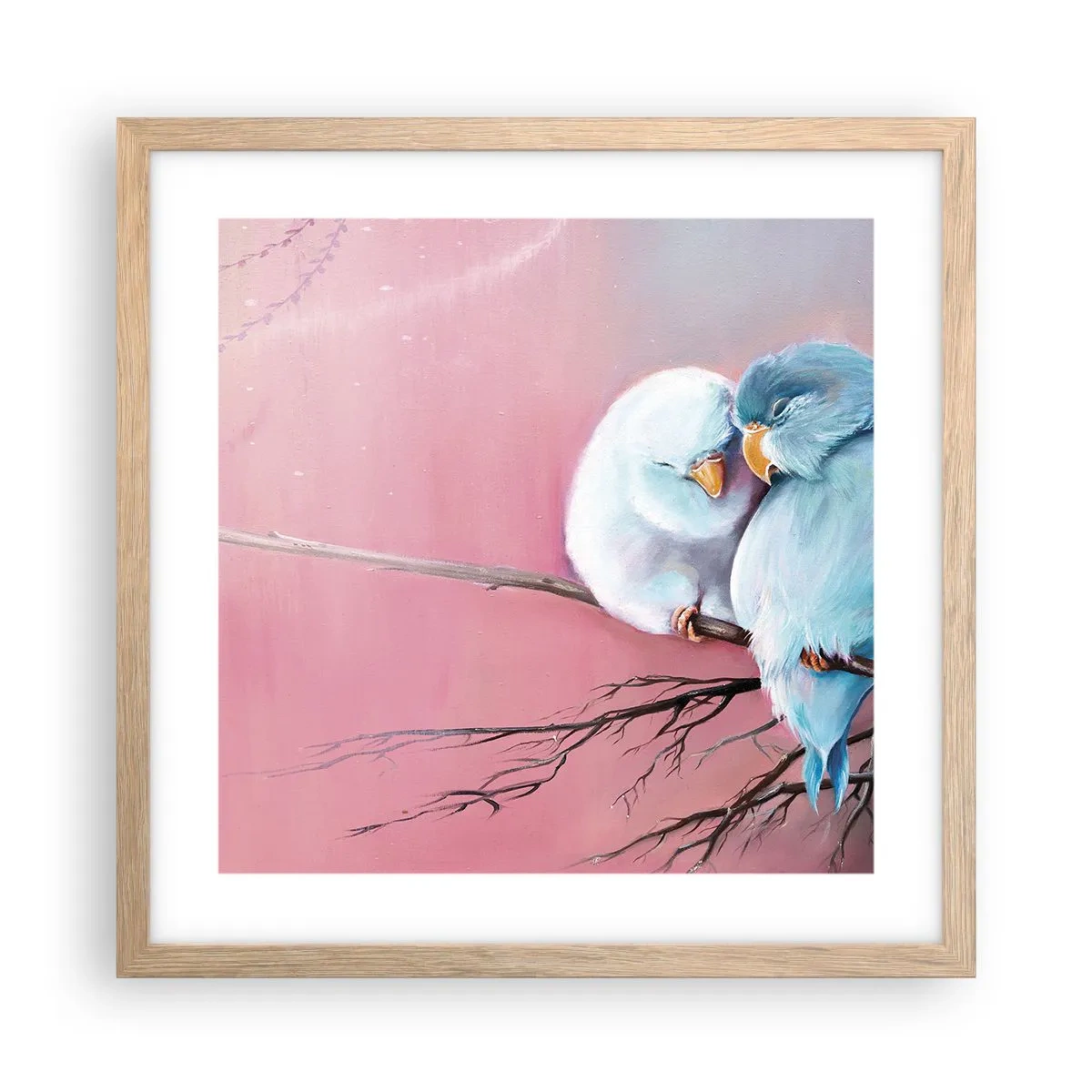 Póster en marco roble claro - Qué añadir aquí... - 40x40 cm
