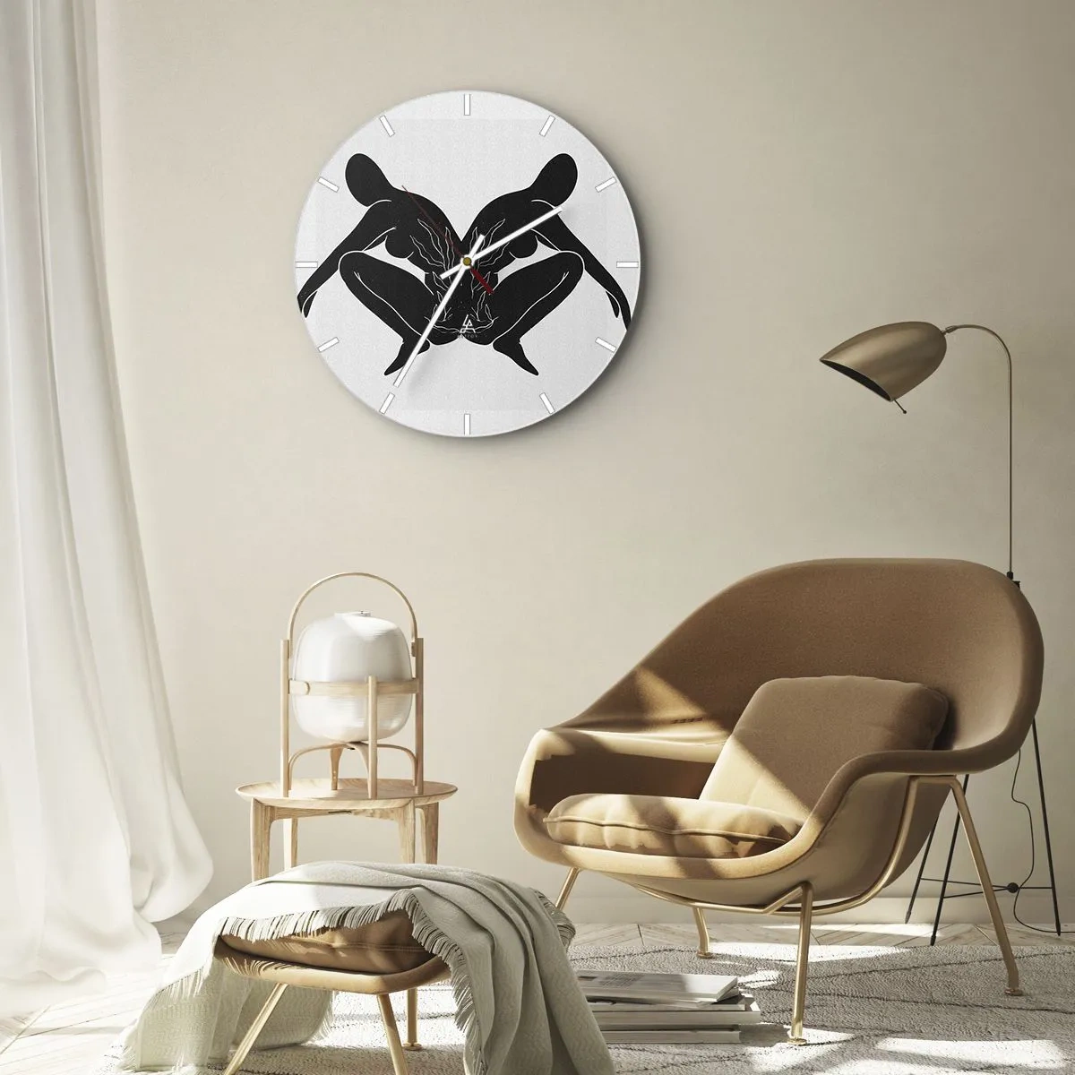 Reloj de pared - Reloj de vidrio - Un alma compartida - 30x30 cm