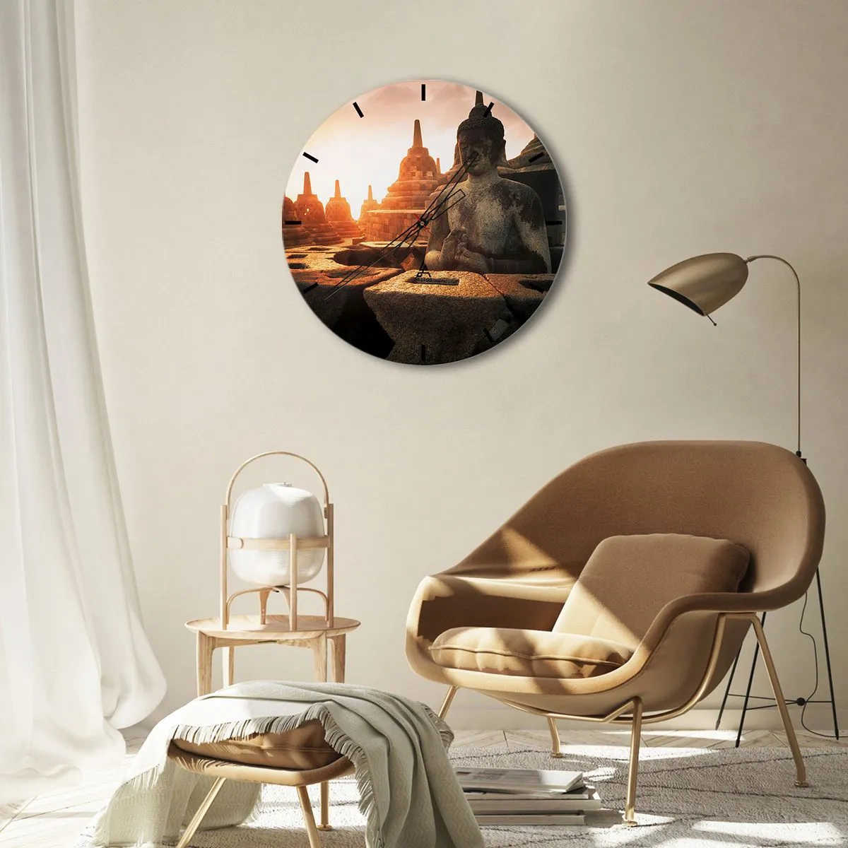 Reloj de pared - Reloj de vidrio - Tiempo de gran sabiduría - 30x30 cm