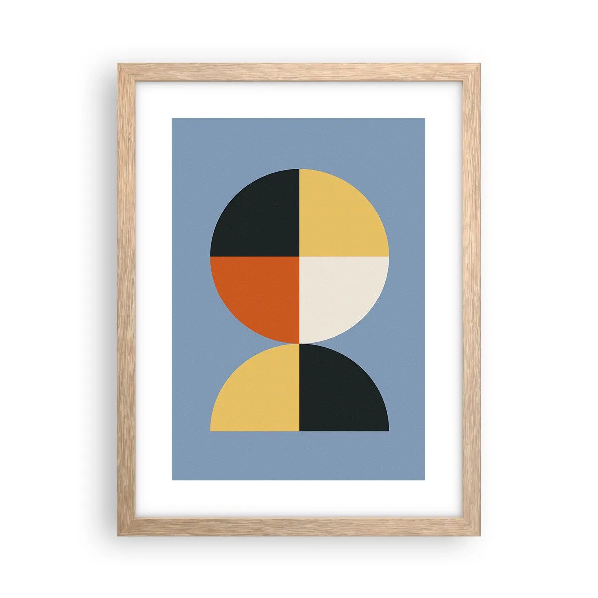 Póster en marco roble claro - Mira y cuenta - 30x40 cm