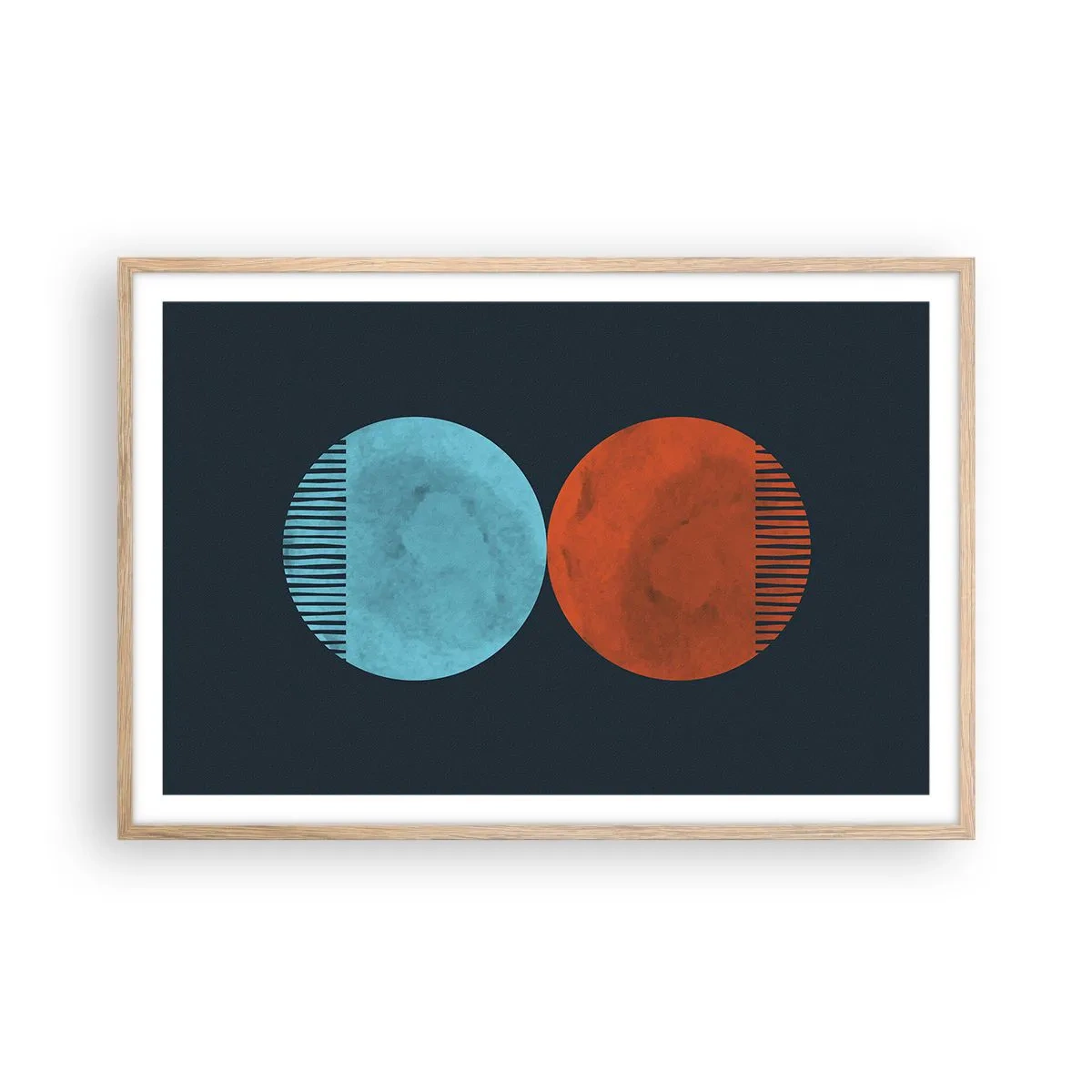 Póster en marco roble claro - ¿Solo geometría? - 91x61 cm