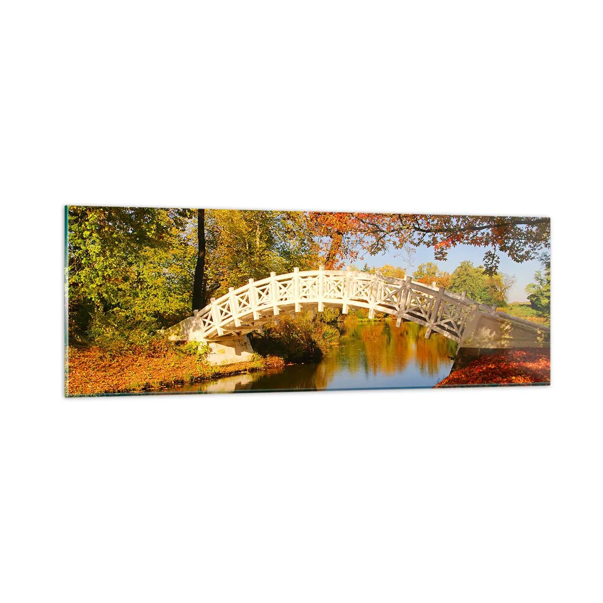 Cuadro sobre vidrio - Impresiones sobre Vidrio - En un puente blanco de suspiros - 90x30 cm
