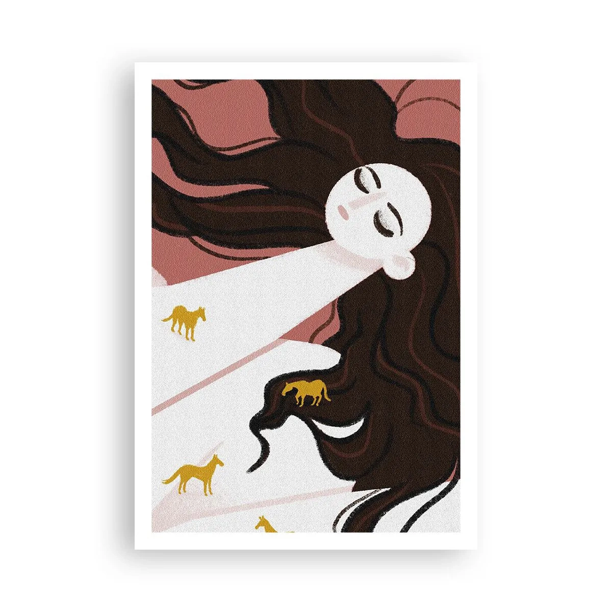 Póster - Sueño de caballos dorados - 70x100 cm
