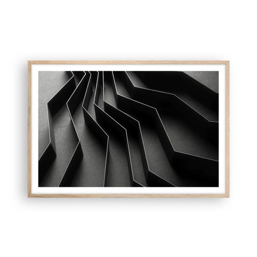 Póster en marco roble claro - Orden espacial - 91x61 cm