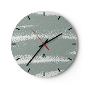 Reloj de pared - Reloj de vidrio - Abstracción invernal - 40x40 cm