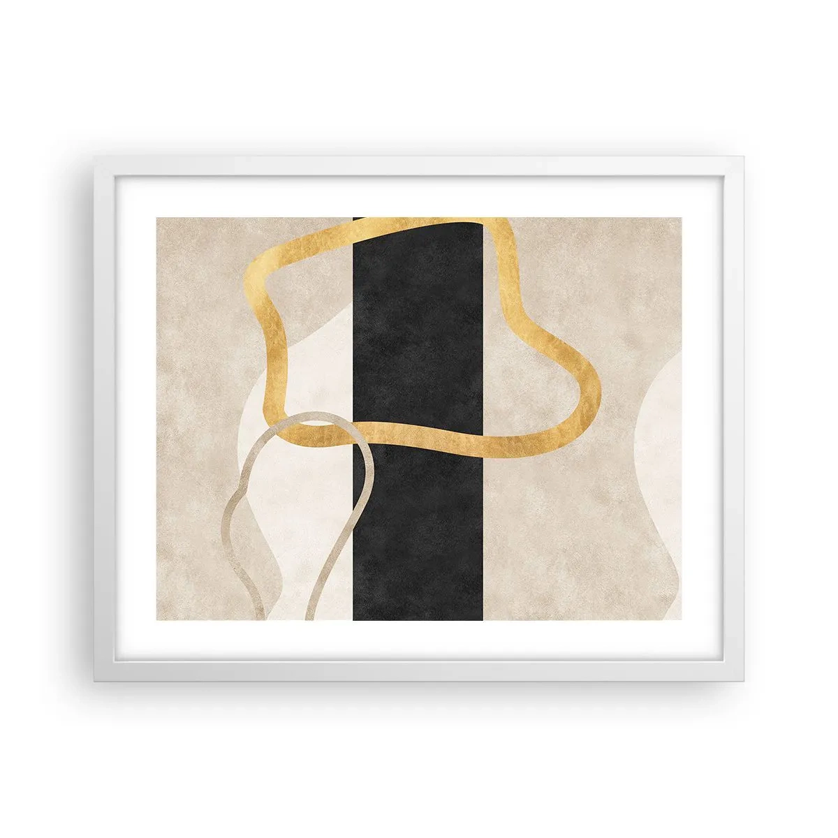 Póster en marco blanco - Formas en bucle - 50x40 cm