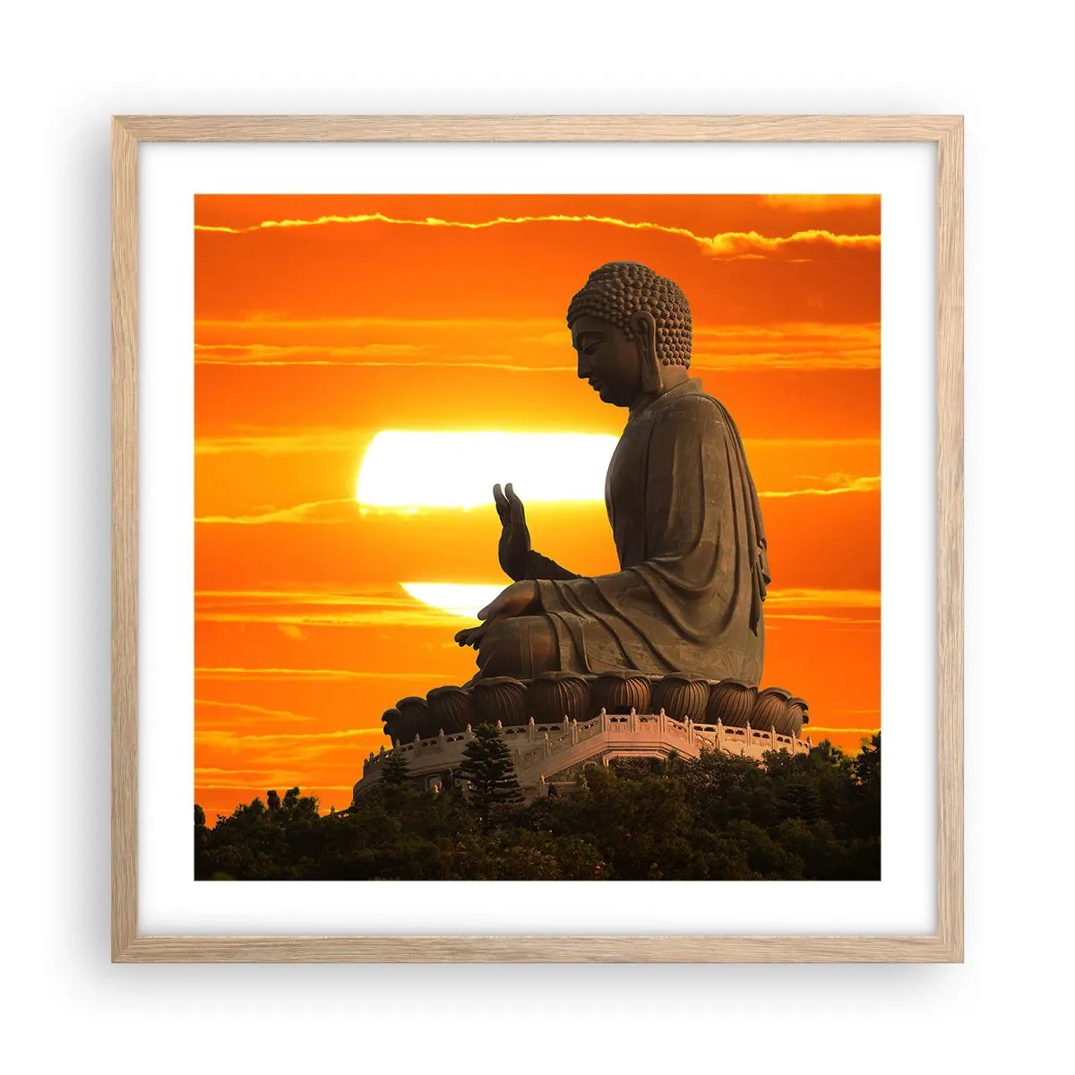 Póster en marco roble claro - Sin miedo al mundo - 50x50 cm