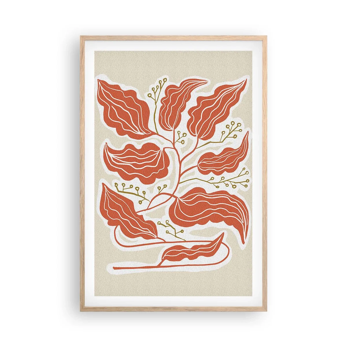 Póster en marco roble claro - Folk y coral - 61x91 cm
