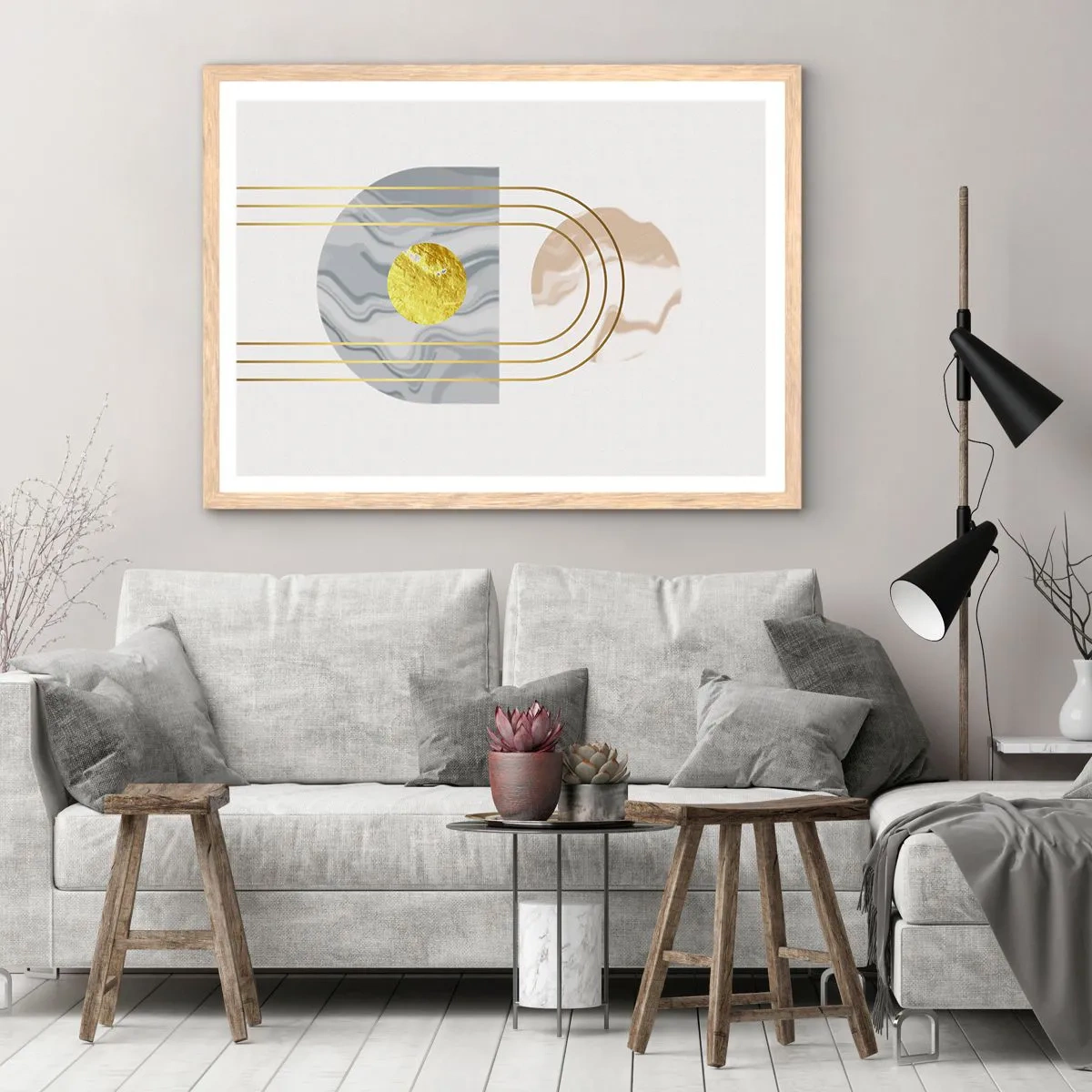 Póster en marco roble claro - Brillo y resplandor - 40x30 cm