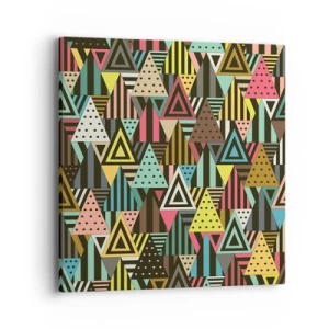 Cuadro sobre lienzo - Impresión de Imagen - A ritmo de triángulo - 40x40 cm
