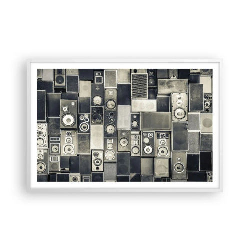 Póster en marco blanco - Y todo fluye - 91x61 cm