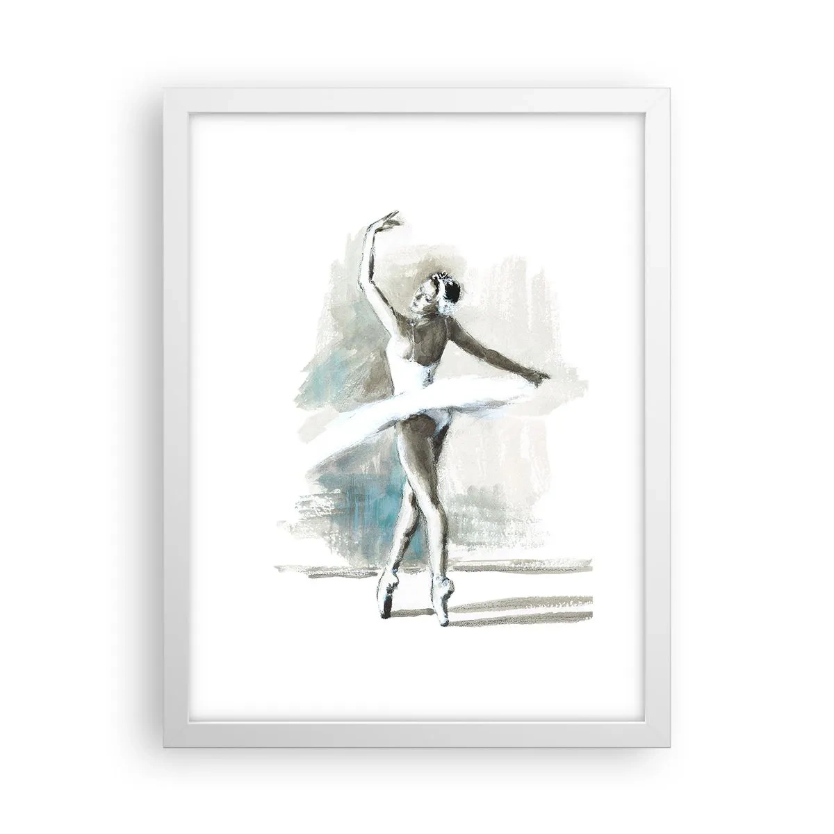 Póster en marco blanco - Encantada por un cisne - 30x40 cm
