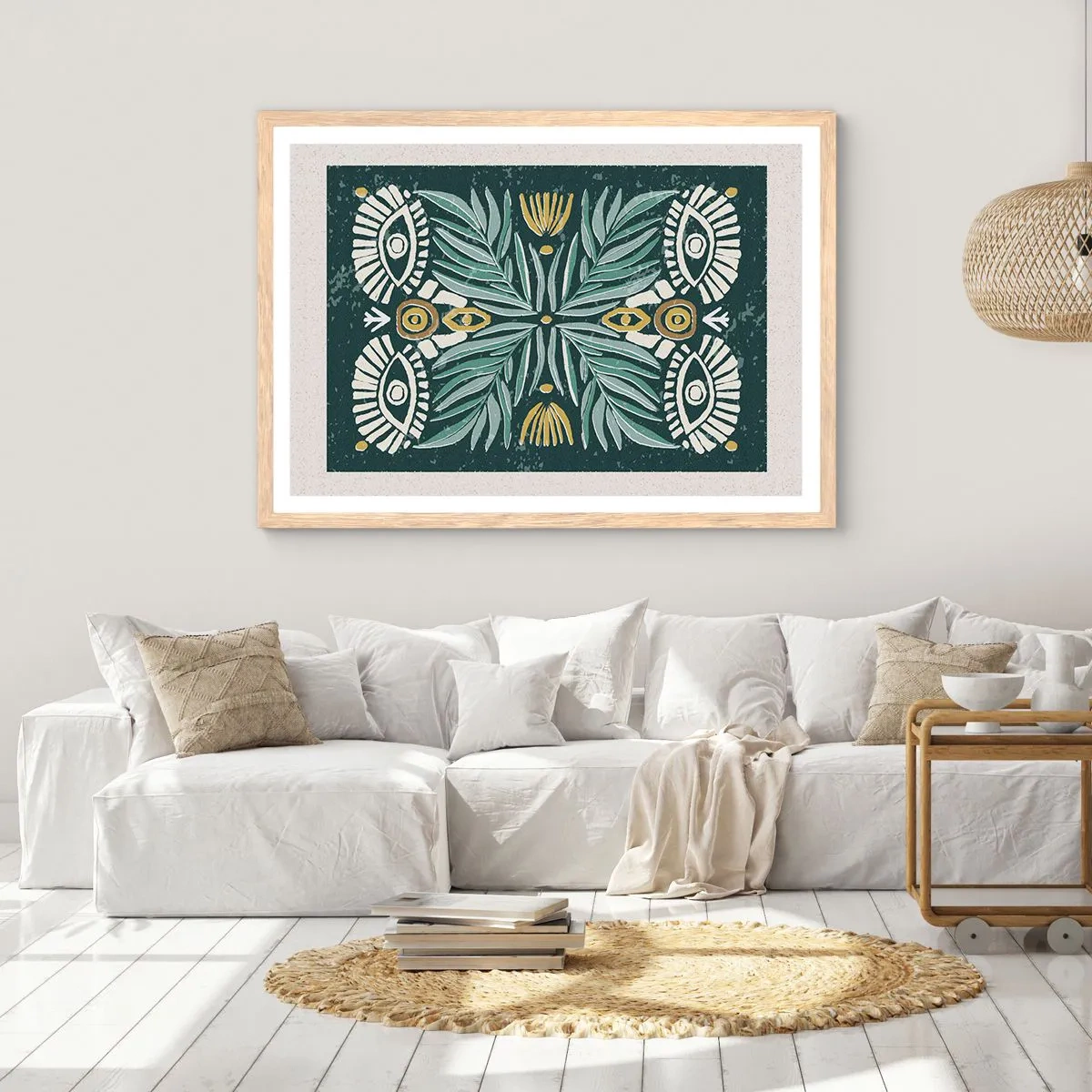 Póster en marco roble claro - Como un recorte folclórico - 70x50 cm