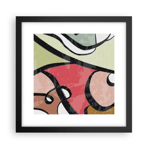 Póster en marco negro - Piruetas entre colores - 30x30 cm