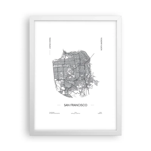 Póster en marco blanco - Anatomía de San Francisco - 30x40 cm