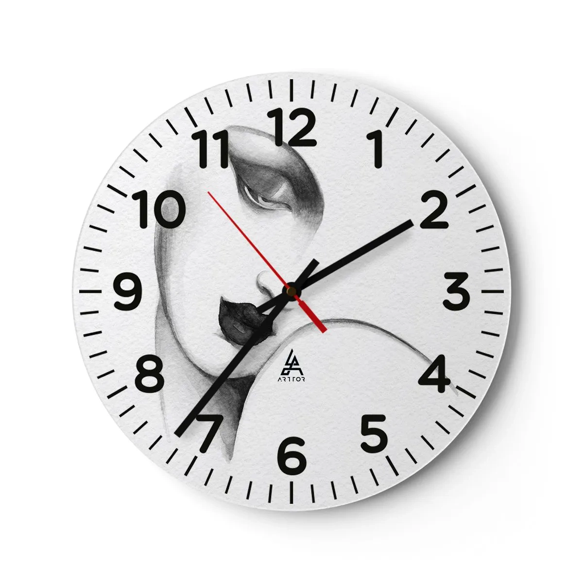Reloj de pared - Reloj de vidrio - Pensativa - 40x40 cm