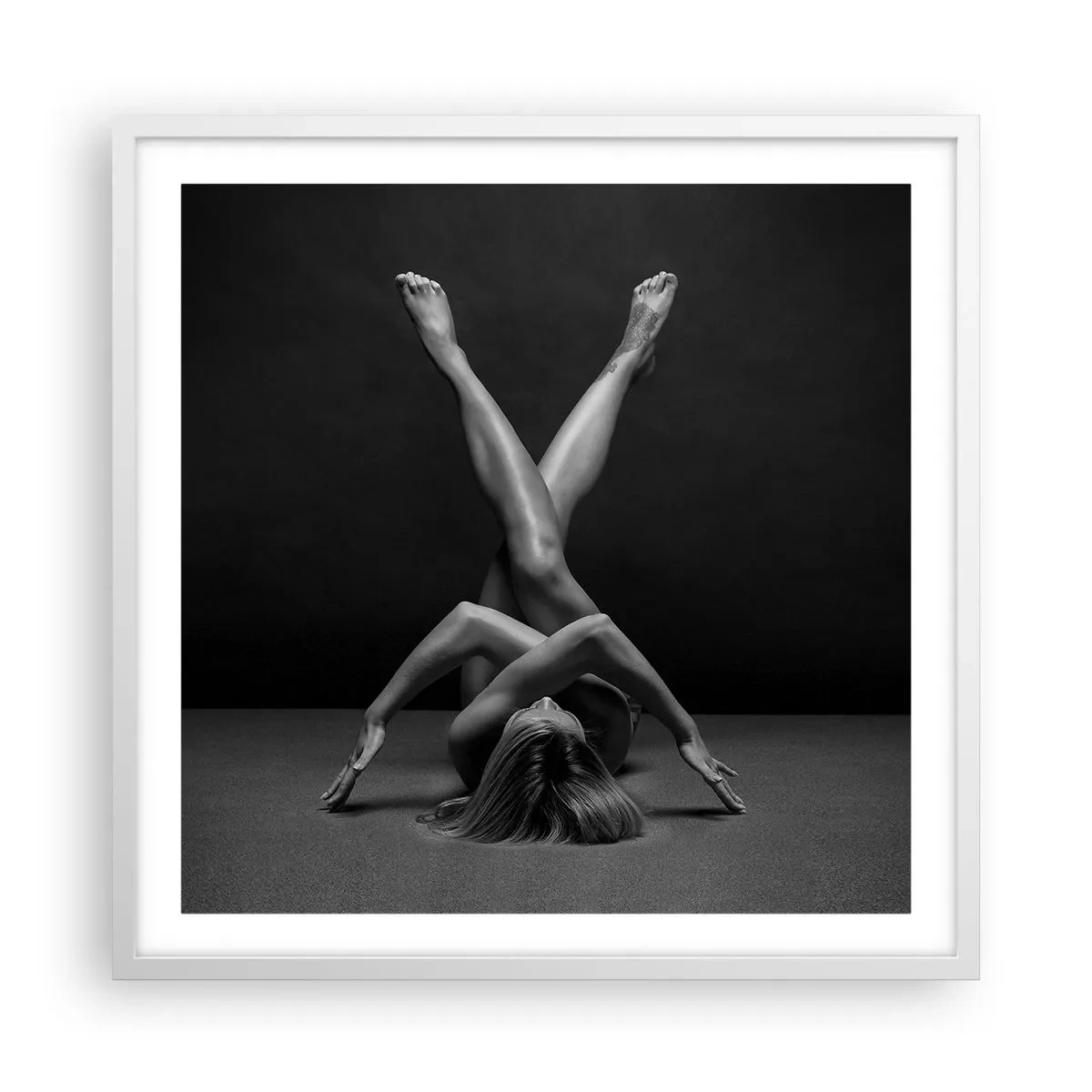 Póster en marco blanco - Geometría al desnudo - 60x60 cm
