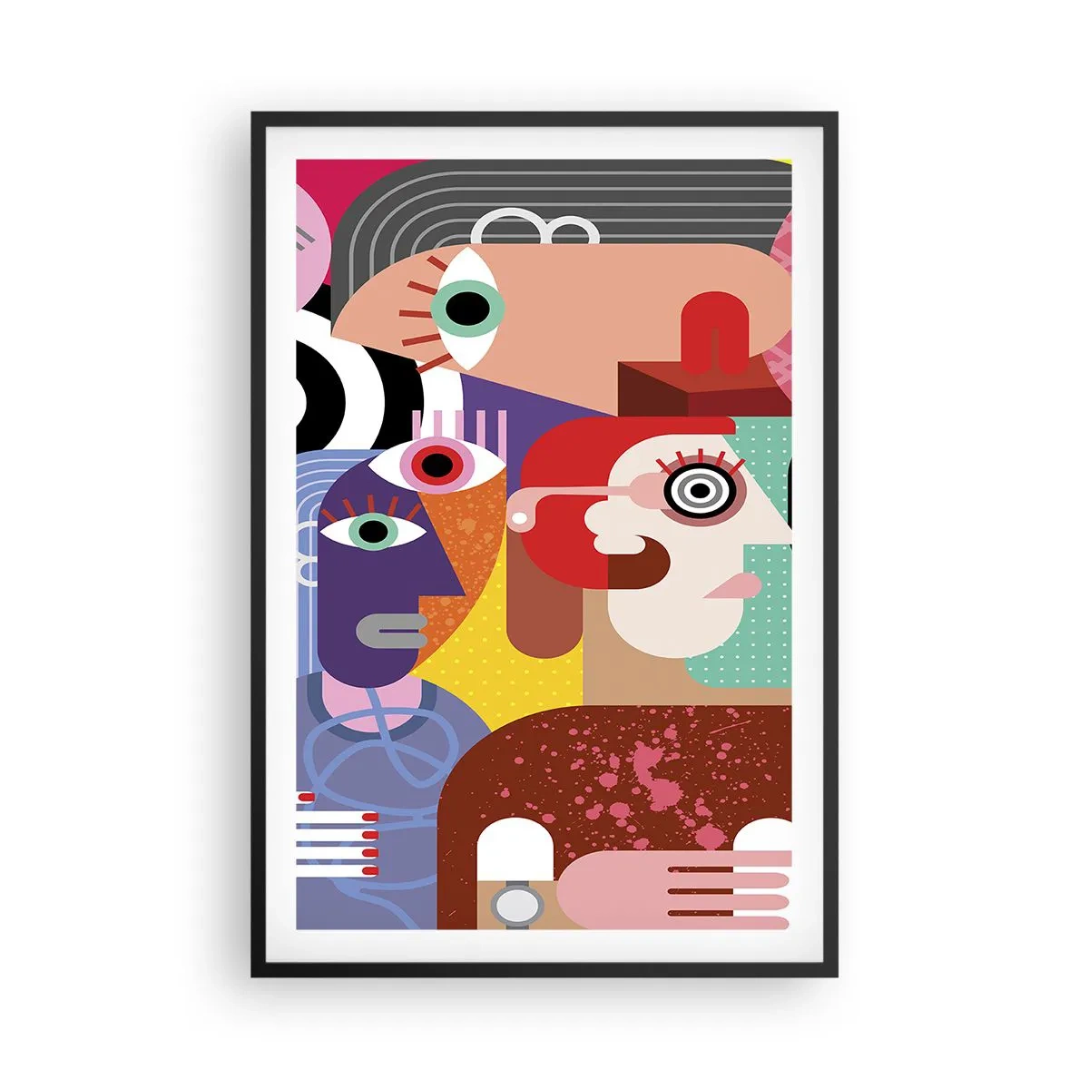 Póster en marco negro - Estilo Picasso - 61x91 cm