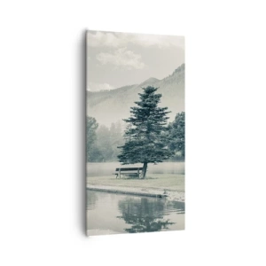 Cuadro sobre lienzo - Impresión de Imagen - El lago sigue durmiendo - 65x120 cm