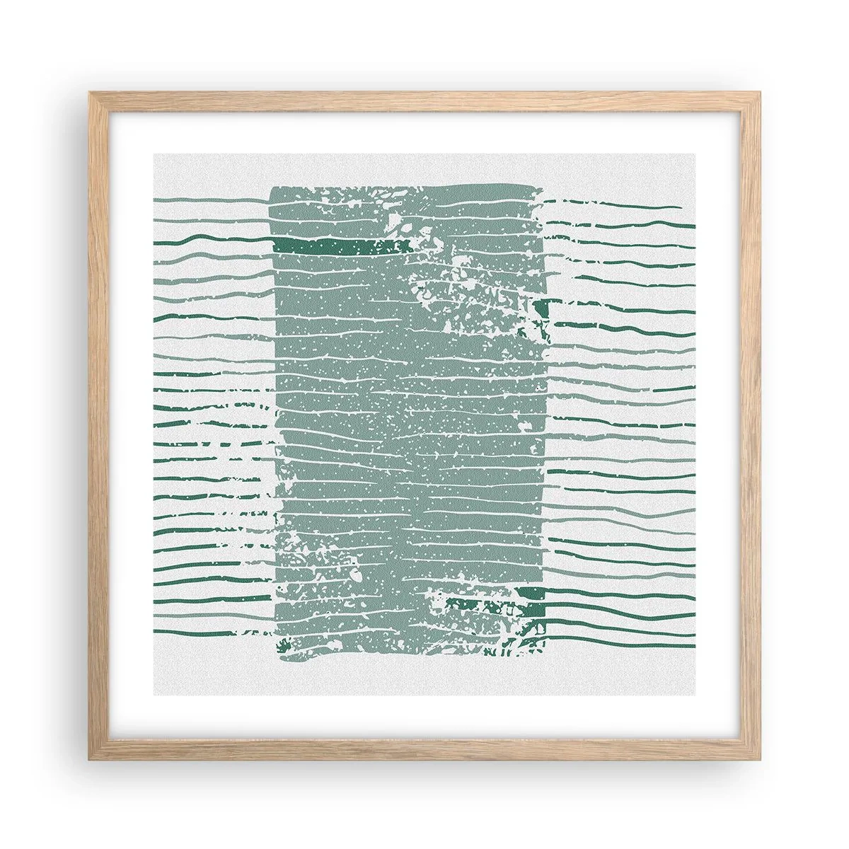 Póster en marco roble claro - Abstracción marina - 50x50 cm