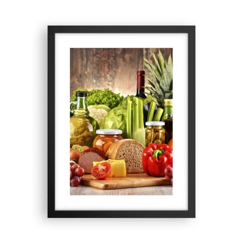 Póster en marco negro - La mesa está lista - 30x40 cm
