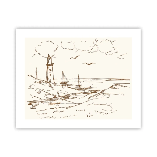 Póster - Un esbozo de un recuerdo de verano - 50x40 cm