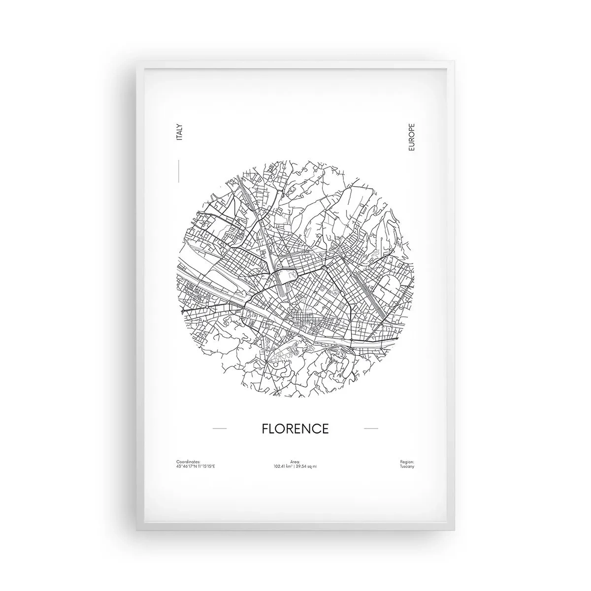 Póster en marco blanco - Anatomía de Florencia - 61x91 cm