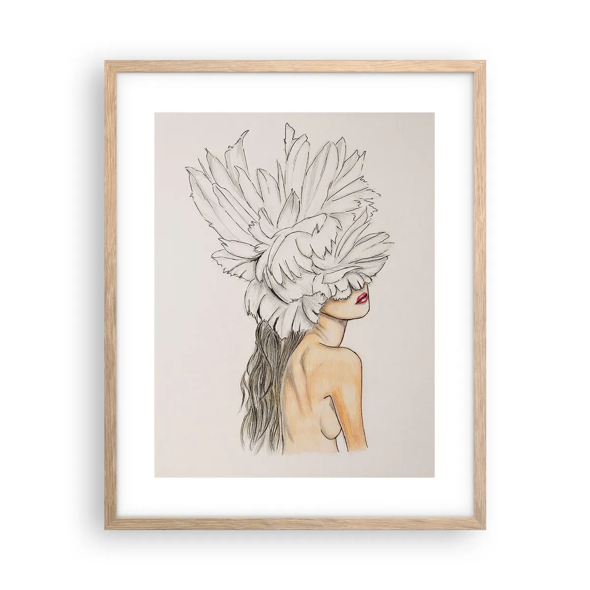 Póster en marco roble claro - Belleza coronada - 40x50 cm