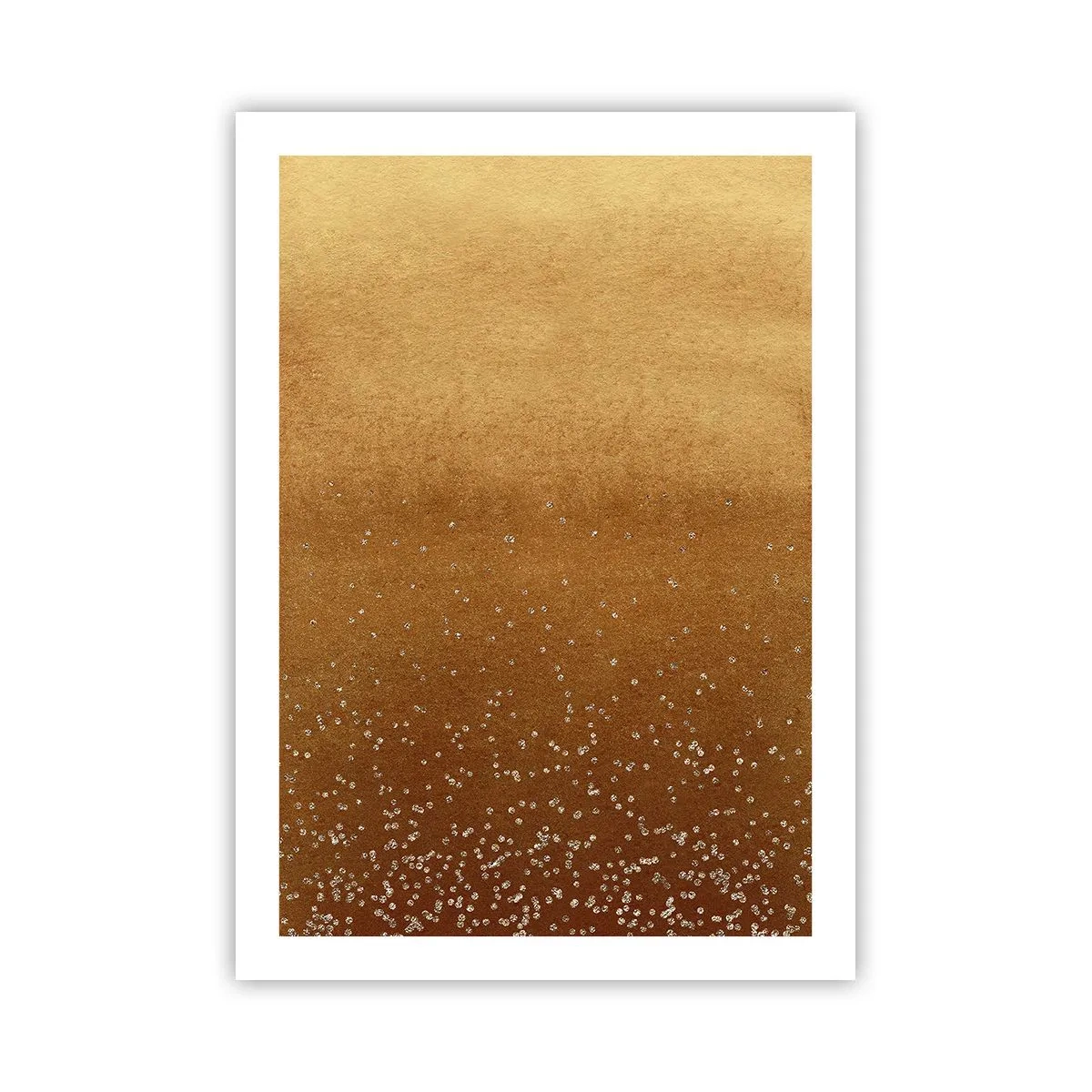 Póster - Degradado dorado con pequeños elementos brillantes. - 50x70cm - Nacimiento de la luz - Decoración de pared moderna para salón y dormitorio ARTTOR