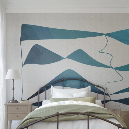 Fotomural Standard Eco - Abstracción: un compuesto turquesa - Minimalismo, Elementos, Abstracción - 450x315 cm