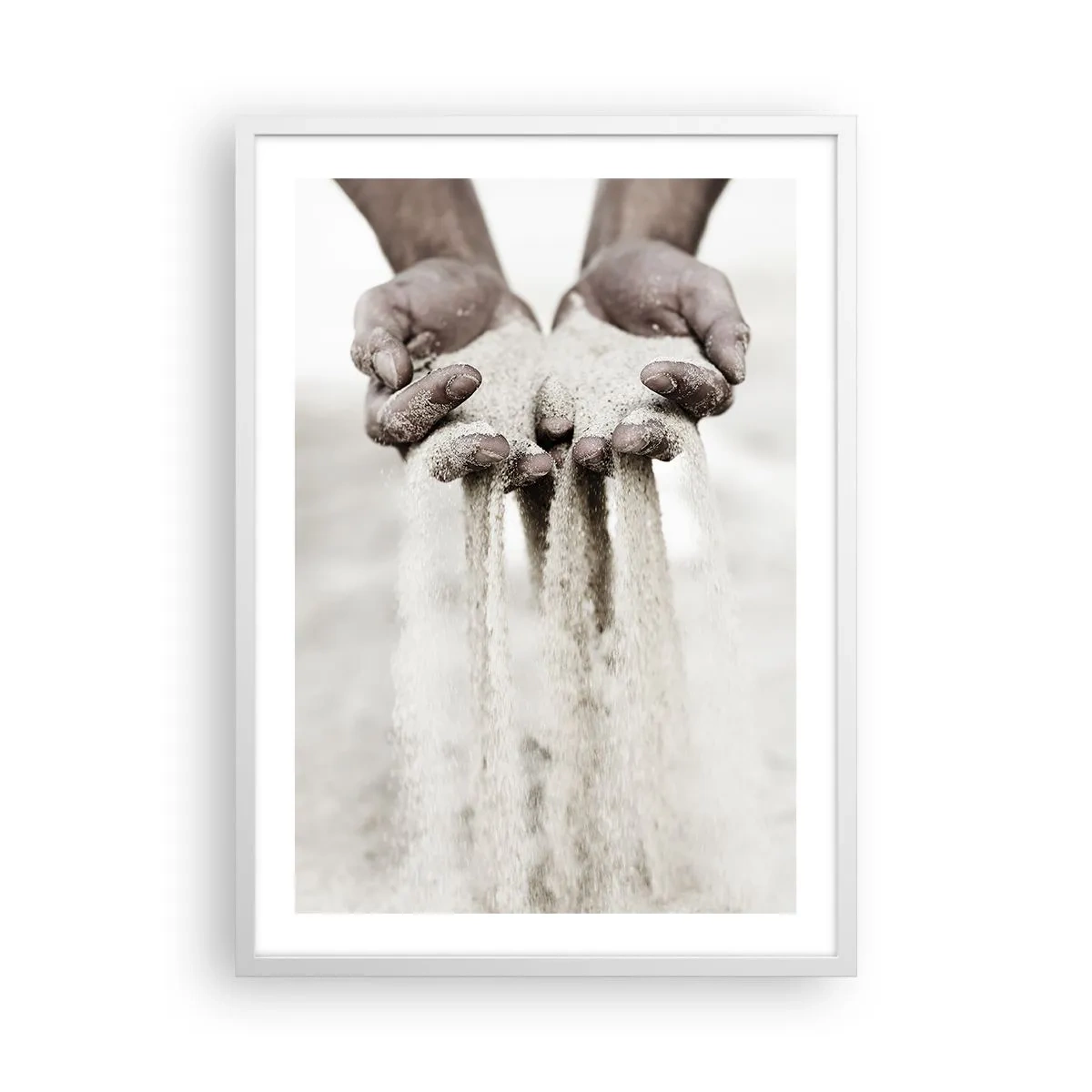 Póster en marco blanco - Con estas manos... - 50x70 cm