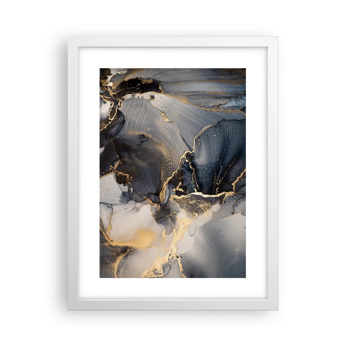 Póster en marco blanco - La vida de una piedra - 30x40 cm