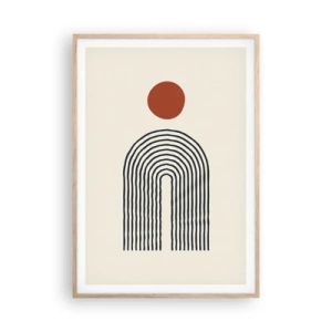 Póster en marco roble claro - Magnetismo de formas y colores - 70x100 cm