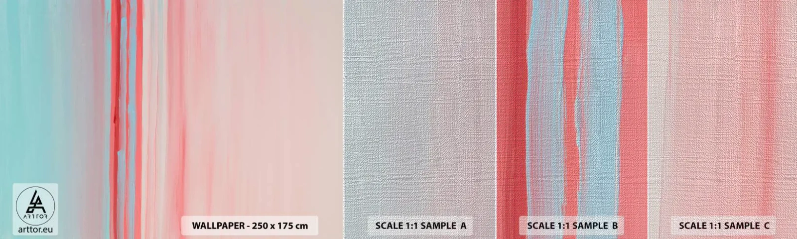 Muestra de fotomural Premium Canvas - Abstracción al amanecer - Pastel, minimalista, Pedazo - 100x30 cm