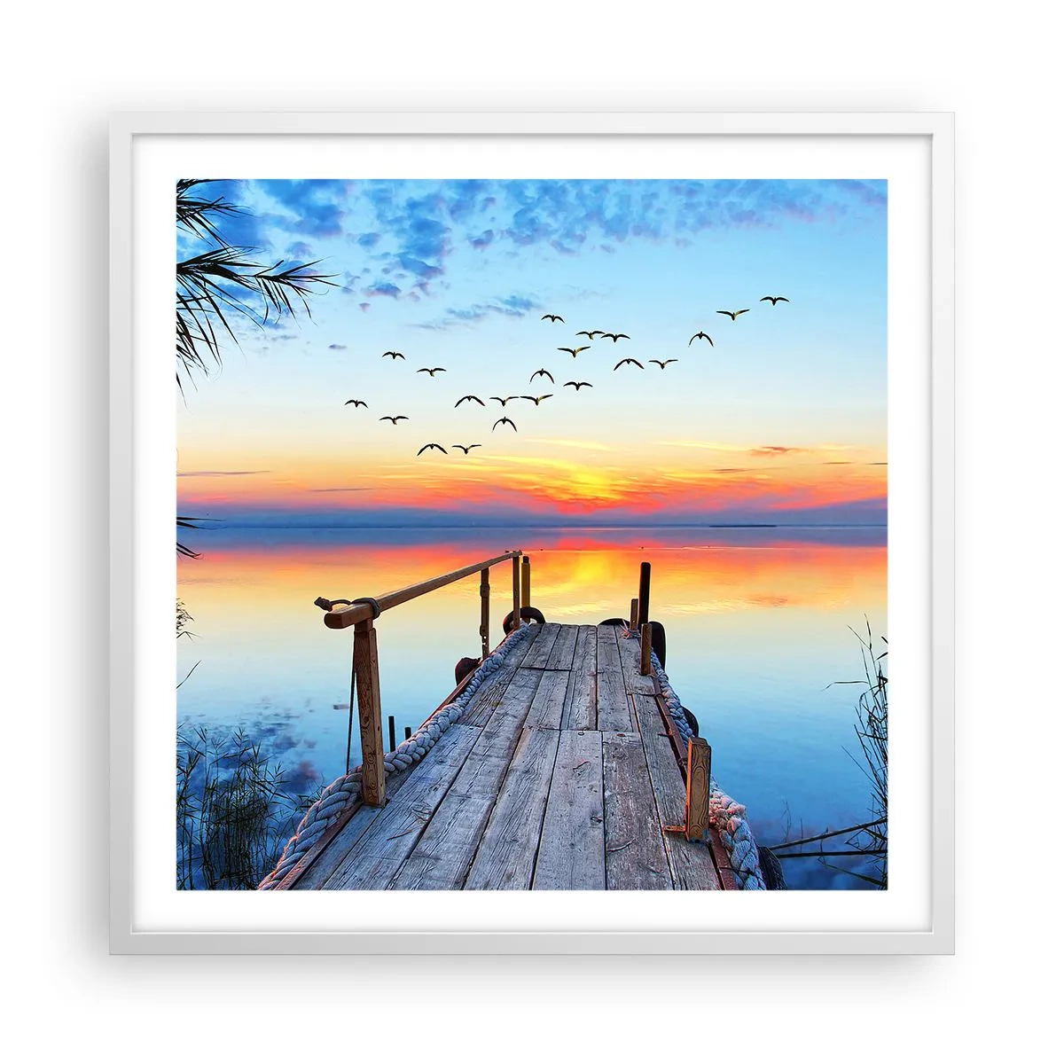 Póster en marco blanco - Es hora de volver... - 60x60 cm