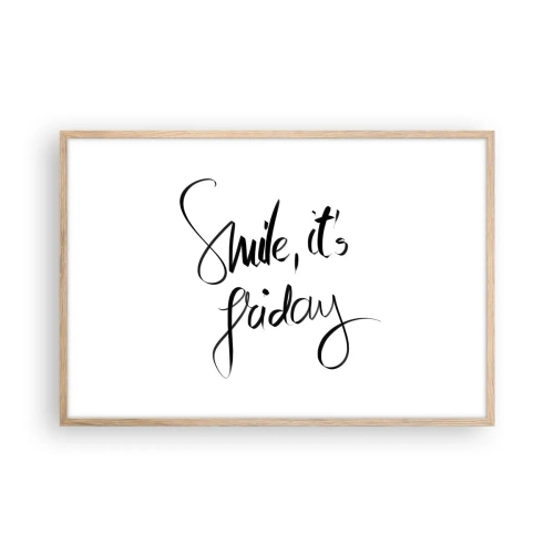 Póster en marco roble claro - La verdadera alegría - 91x61 cm