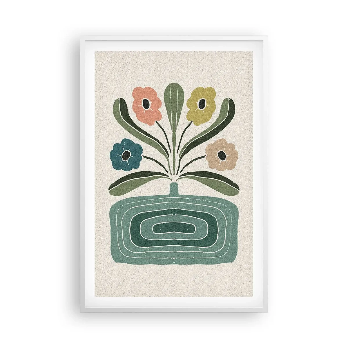 Póster en marco blanco - Ramo simétrico - 61x91 cm