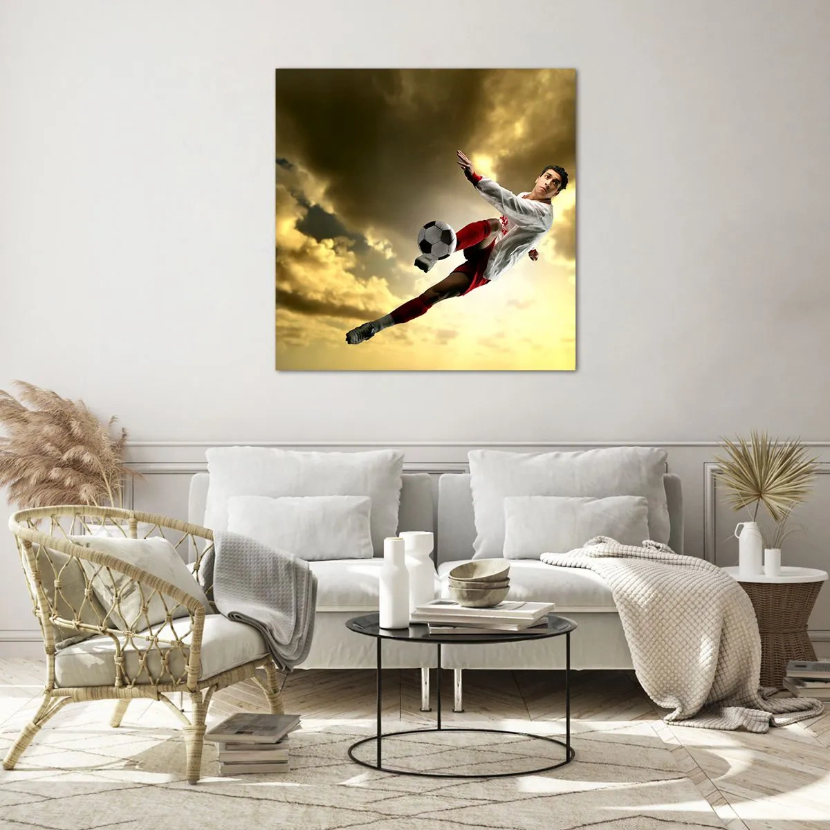 Cuadro sobre vidrio - Impresiones sobre Vidrio - El cielo del fútbol - 30x30 cm