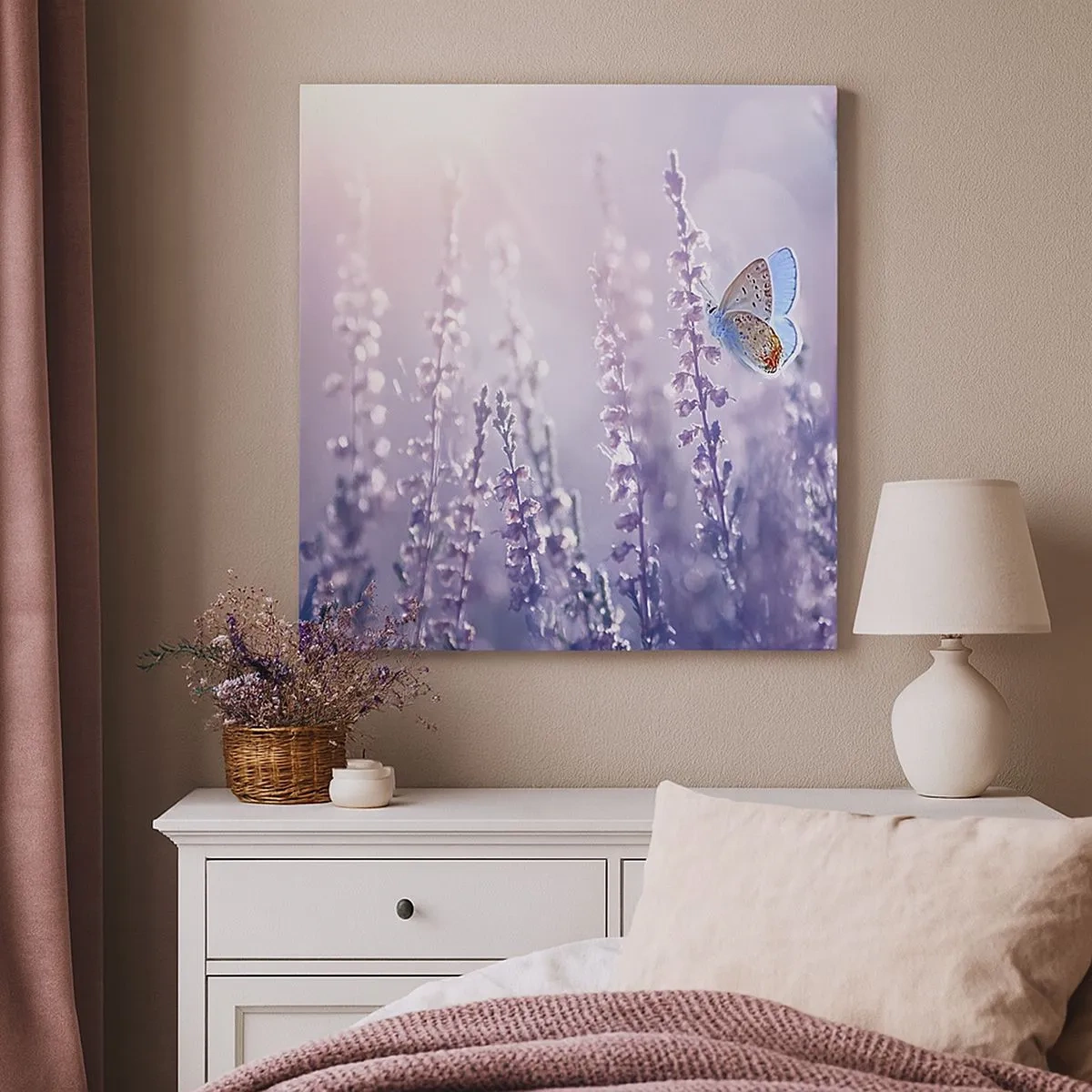 Cuadro sobre lienzo - Impresión de Imagen - El beso de una mariposa - 30x30 cm
