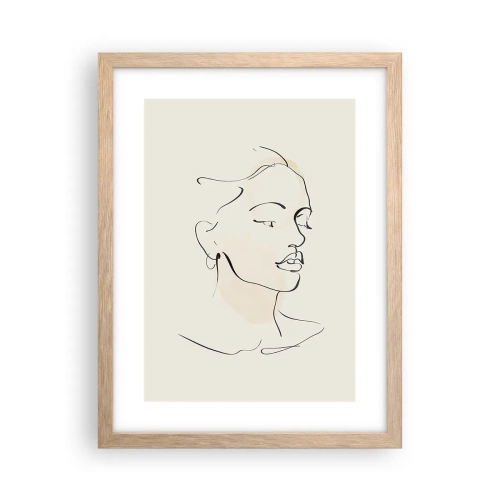 Póster en marco roble claro - Líneas que muestran seguridad - 30x40 cm