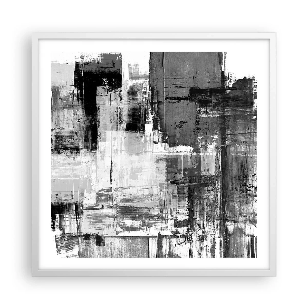 Póster en marco blanco - El gris es hermoso - 60x60 cm