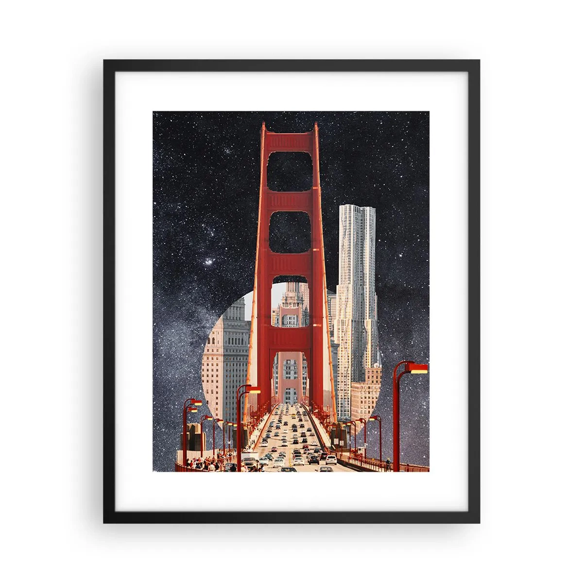 Póster en marco negro - Siempre en el centro - 40x50 cm