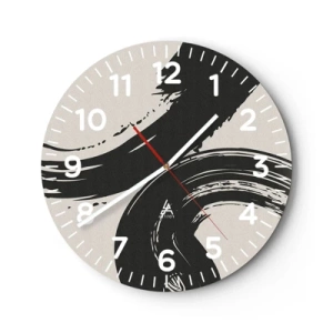Reloj de pared - Reloj de vidrio - Barrido y circular - 30x30 cm