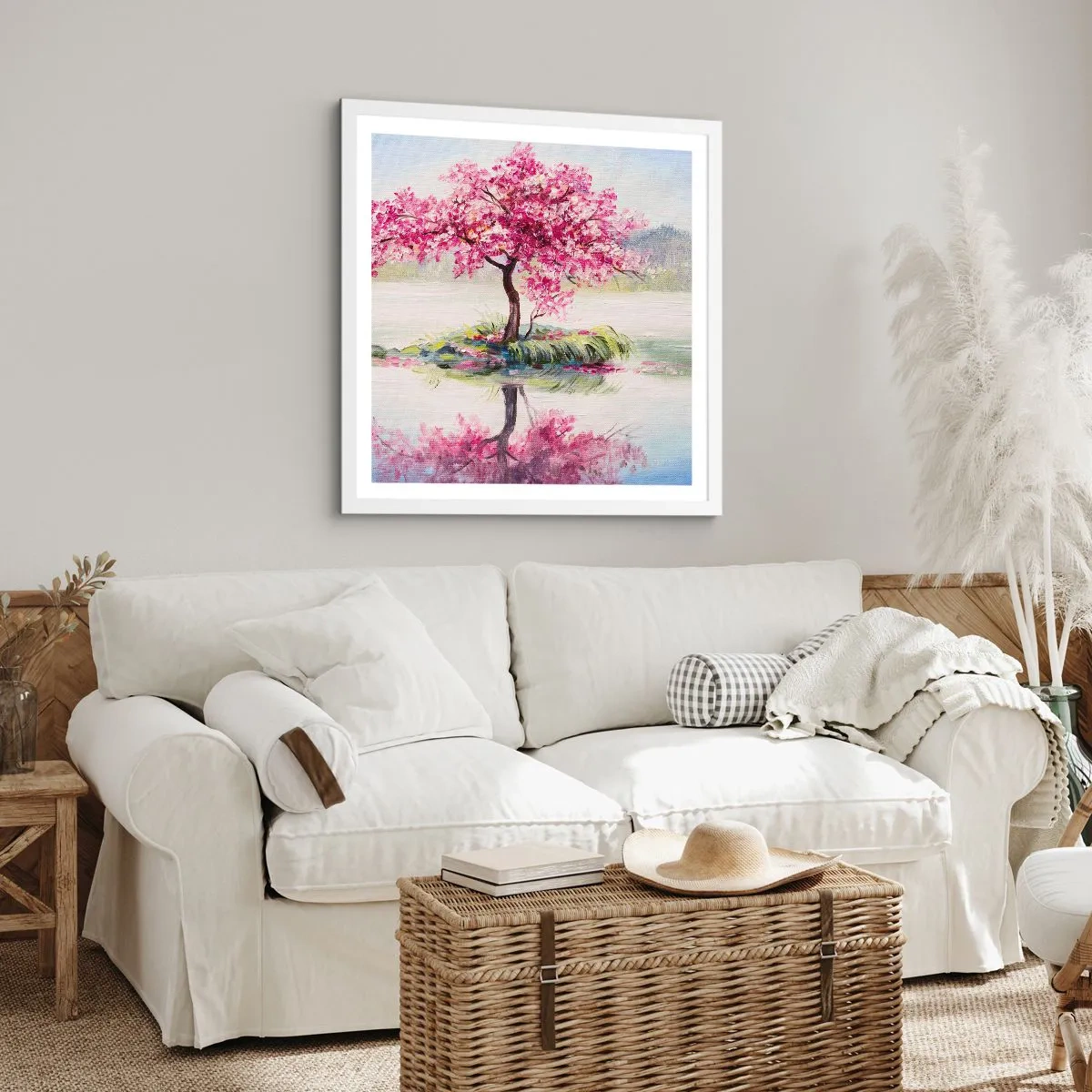 Póster en marco blanco - Una celebración de la primavera - 30x30 cm