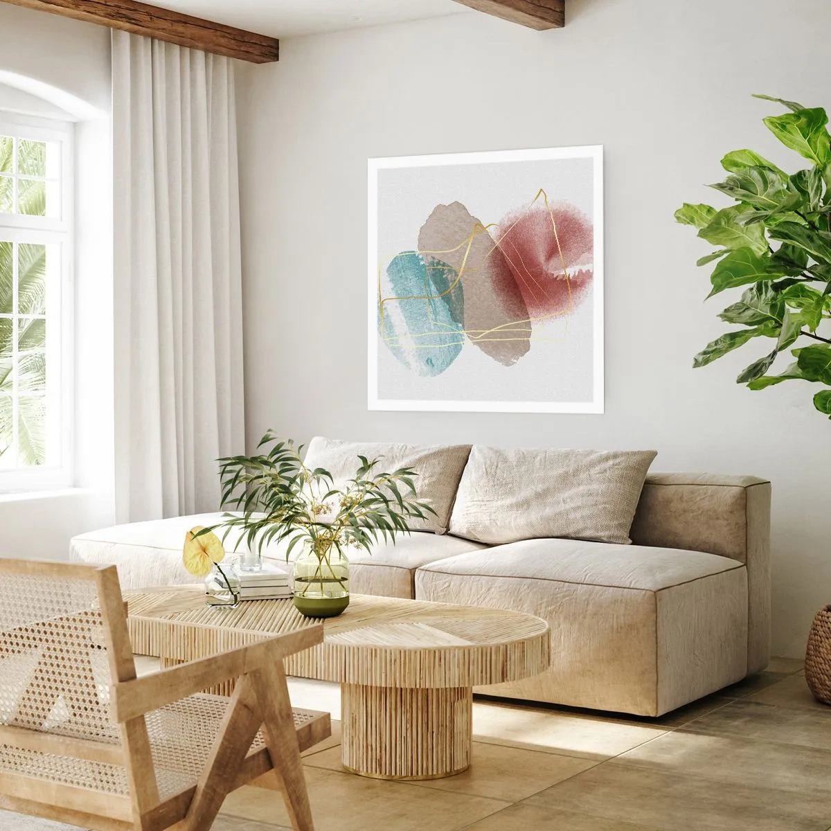 Póster - Abstracción coral del espacio - 60x60 cm